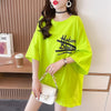 デザイン個性ゆったりミドル丈半袖Tシャツ<U-3036>