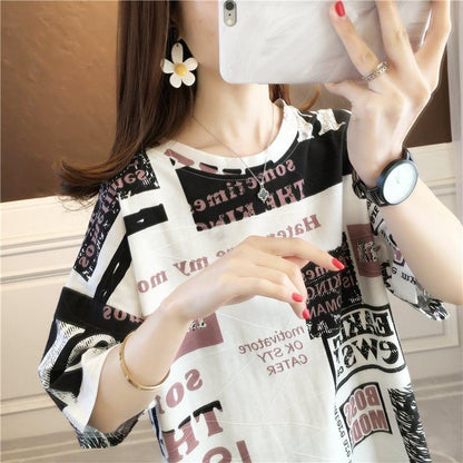 カジュアル ラウンドネック オシャレ度満点 プリント Tシャツ カットソー＜U-2947＞