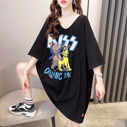ファッション ゆったり プリント 全4色 半袖 Tシャツ＜U-11518＞