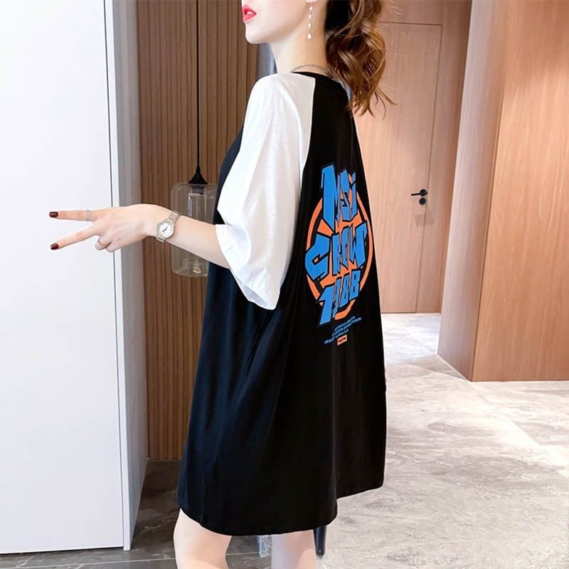 好感度満載 切り替え 美感いっぱい プリント Tシャツ カットソー＜U-3621＞
