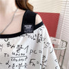 着心地抜群 切り替え 女性力を高める プリント Tシャツ カットソー＜U-3572＞