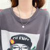 ルーズ プリント オシャレ感たっぷり Tシャツ カットソー ワンピース＜U-3545＞