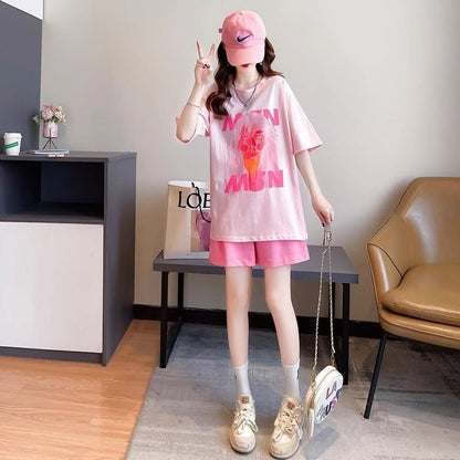 好感度UP カジュアル ファッション 上質 Ｔシャツⅹパンツセット<U-8456>