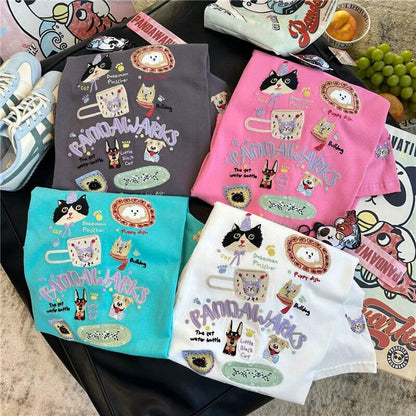 新商品 大人可愛い 求めてたデザイン 肌触り抜群 プリント 5色選択 Tシャツ<U-9369>