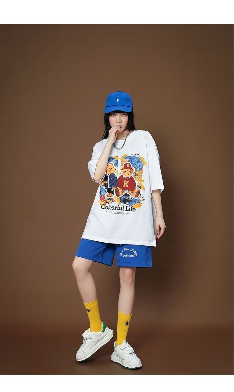 上質  シンプル カジュアル半袖Ｔシャツⅹパンツセット<U-8068>