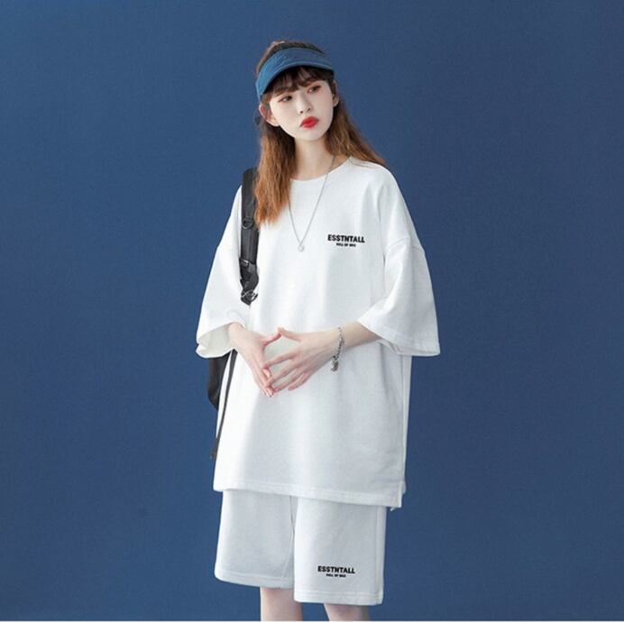 【半額セール】早い者勝ち  男女兼用 半袖Ｔシャツⅹパンツセット全4色<U-6549>