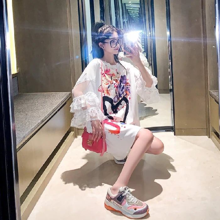 好感度UP デザイン スウィート 一目惚れ 切り替え Tシャツ ＜U-8004＞