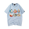 大好評 着心地良い 定番シンプル カジュアル プリント 全8色 半袖Tシャツ<U-9314>
