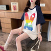美人度アップ Tシャツ 可愛いウサギ 丸襟 半袖＜U-2824＞