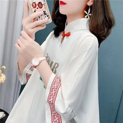 個性的なデザイン 切り替え 一目惚れ プリント Tシャツ カットソー＜U-3536＞