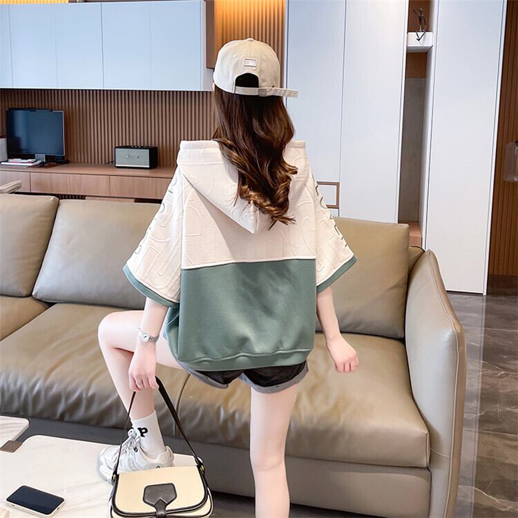 高級感 帽子付き 半袖 Tシャツ スウェット ＜U-8640＞