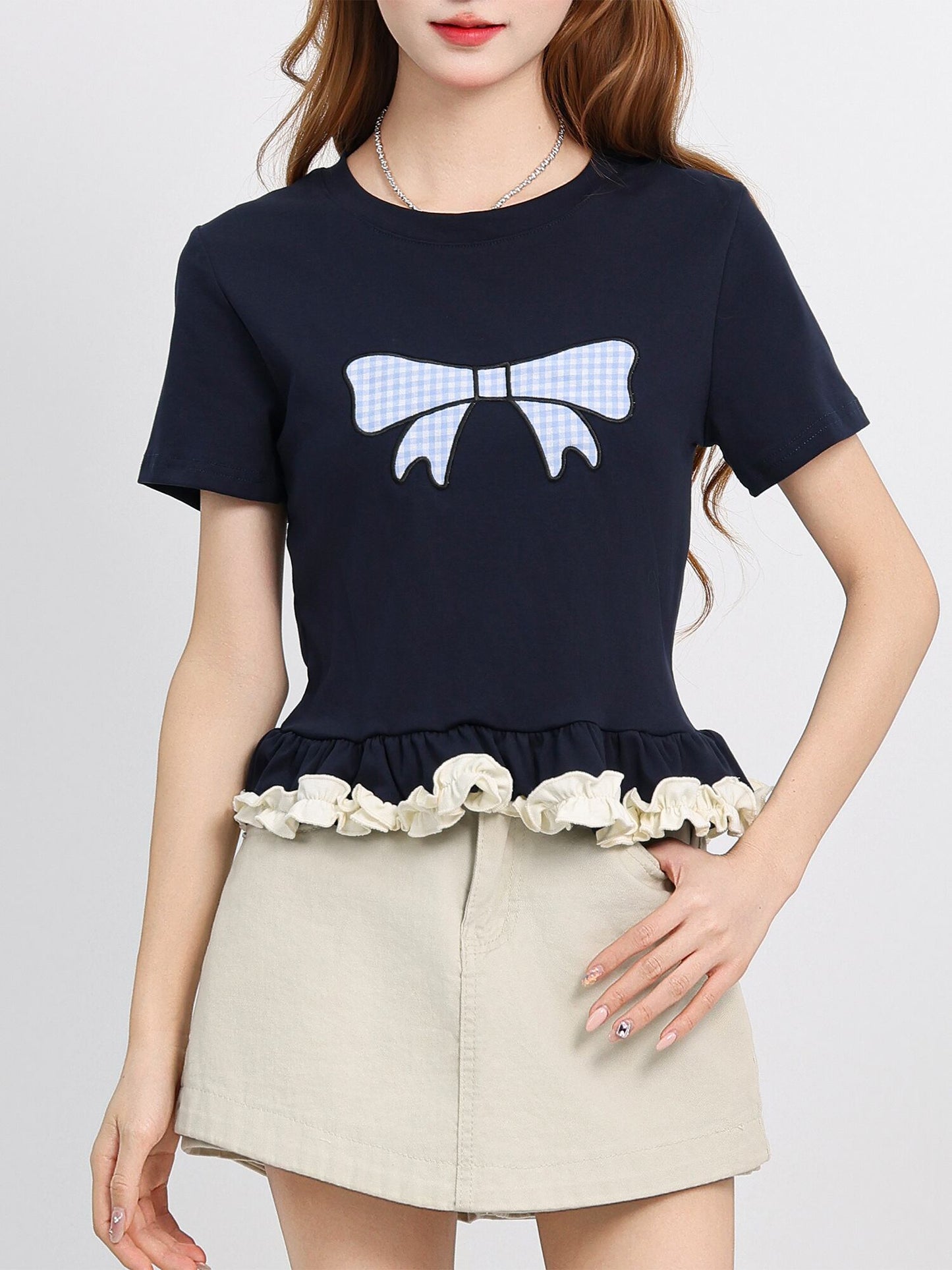 売れ筋 大好評 エレガント 好感度UP カジュアル Tシャツ＜U-12081＞
