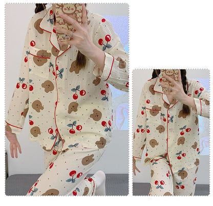 新商品 着心地良い 柔らかくて優しい印象 4種選択 トップス+パンツセット パジャマ<U-9130>