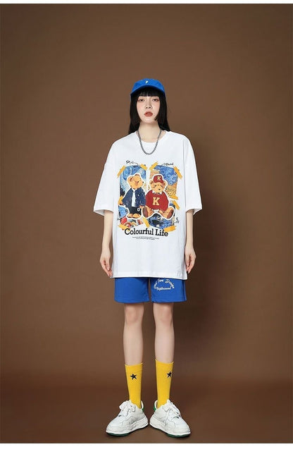 上質  シンプル カジュアル半袖Ｔシャツⅹパンツセット<U-8068>
