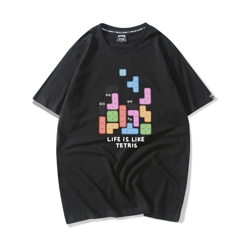 活躍する優秀アイテム 着心地良い カジュアル プリント 全8色 半袖Tシャツ 男女兼用<U-9321>
