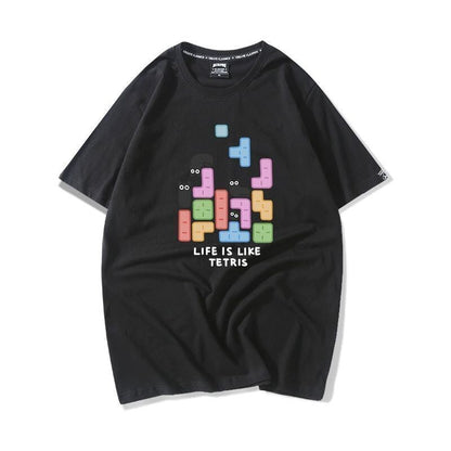 活躍する優秀アイテム 着心地良い カジュアル プリント 全8色 半袖Tシャツ 男女兼用<U-9321>