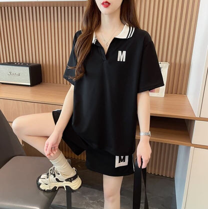 売り切れ必至  ルーズ 半袖Ｔシャツⅹパンツセット全2色<U-8190>