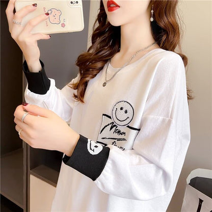 美感いっぱい 切り替え 好感度満載 プリント Tシャツ カットソー＜U-3661＞