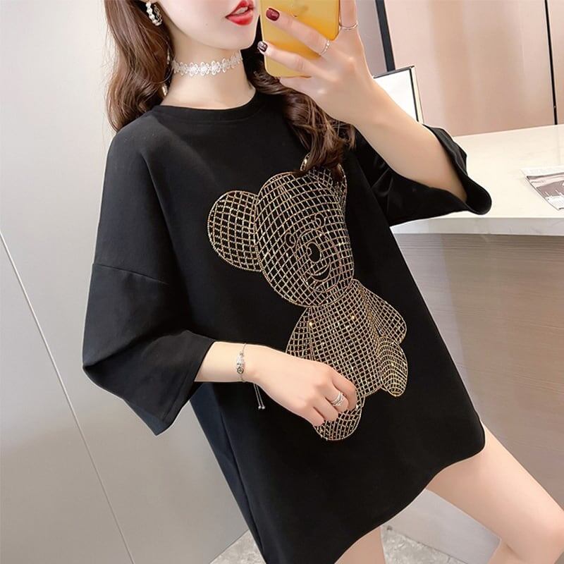 今季大好評 切り替え 美感いっぱい プリント Tシャツ カットソー＜U-3503＞