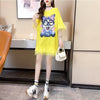 好感度満載 プリント 美感いっぱい Tシャツ カットソー ワンピース＜U-3428＞
