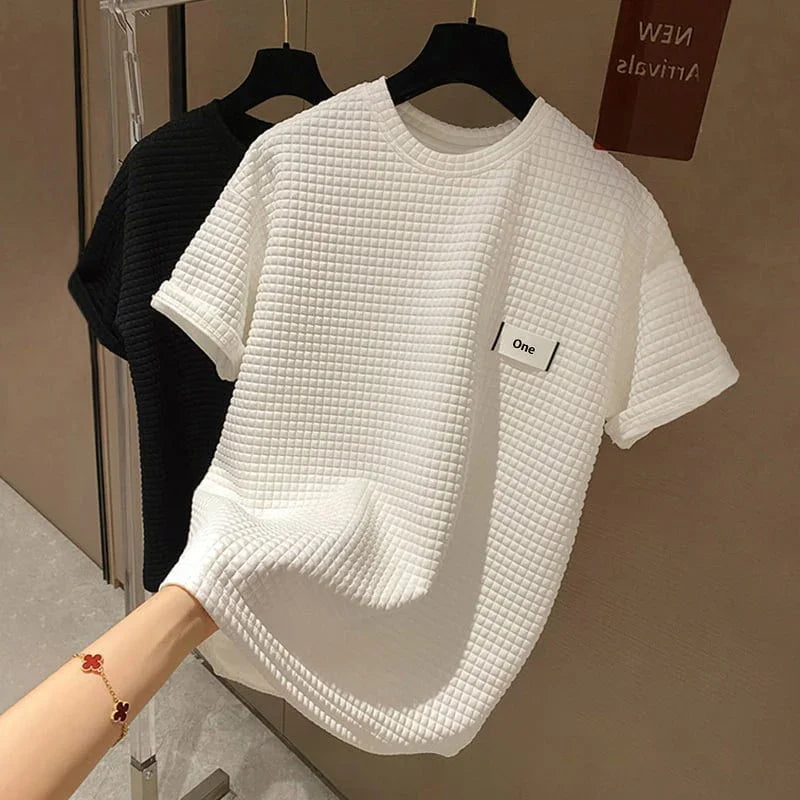 スタイリッシュ ラウンドネック 一目惚れ Tシャツ カットソー＜U-2982＞