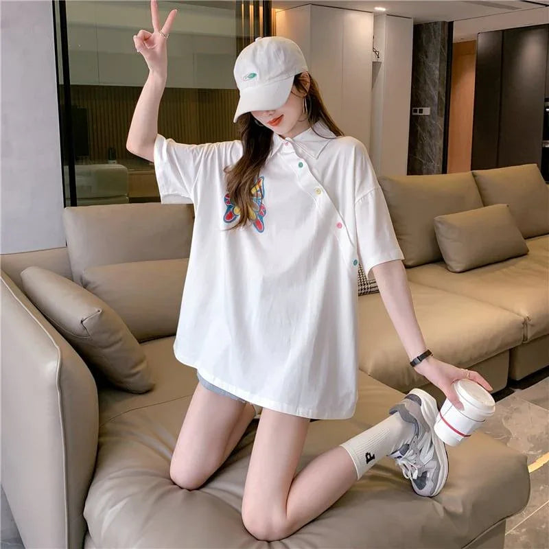個性的なデザイン プリント 一目惚れ Tシャツ カットソー＜U-3044＞