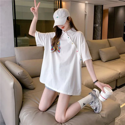 個性的なデザイン プリント 一目惚れ Tシャツ カットソー＜U-3044＞