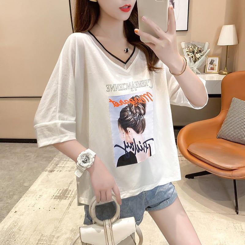 着心地抜群 3色選択可 女性力を高める Vネック Tシャツ カットソー＜U-3094＞