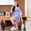 着心地良い レース切り替え リボン プリントTシャツ ゆったり半袖＜U-2889＞