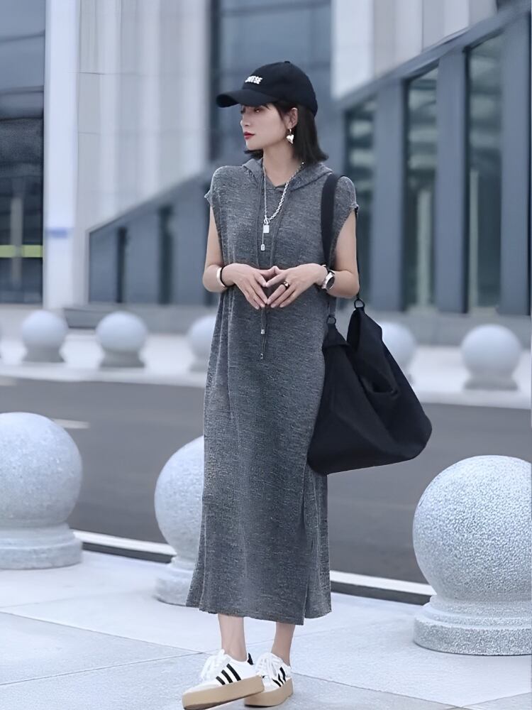 超人気 知的 カジュアル ルーズ ワンピース<U-6627>
