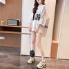 大好評 切り替え ストライプ柄 プリント ロング Tシャツ 三色 ゆったりワンピース ＜U-4012＞