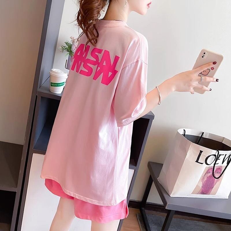 好感度UP カジュアル ファッション 上質 Ｔシャツⅹパンツセット<U-8456>