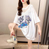 着回し力抜群 プリント カジュアル ビッグロゴ レース 切り替え 半袖Tシャツ 全3色＜U-8423＞