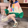 大人可愛いカラーマッチングフード付き