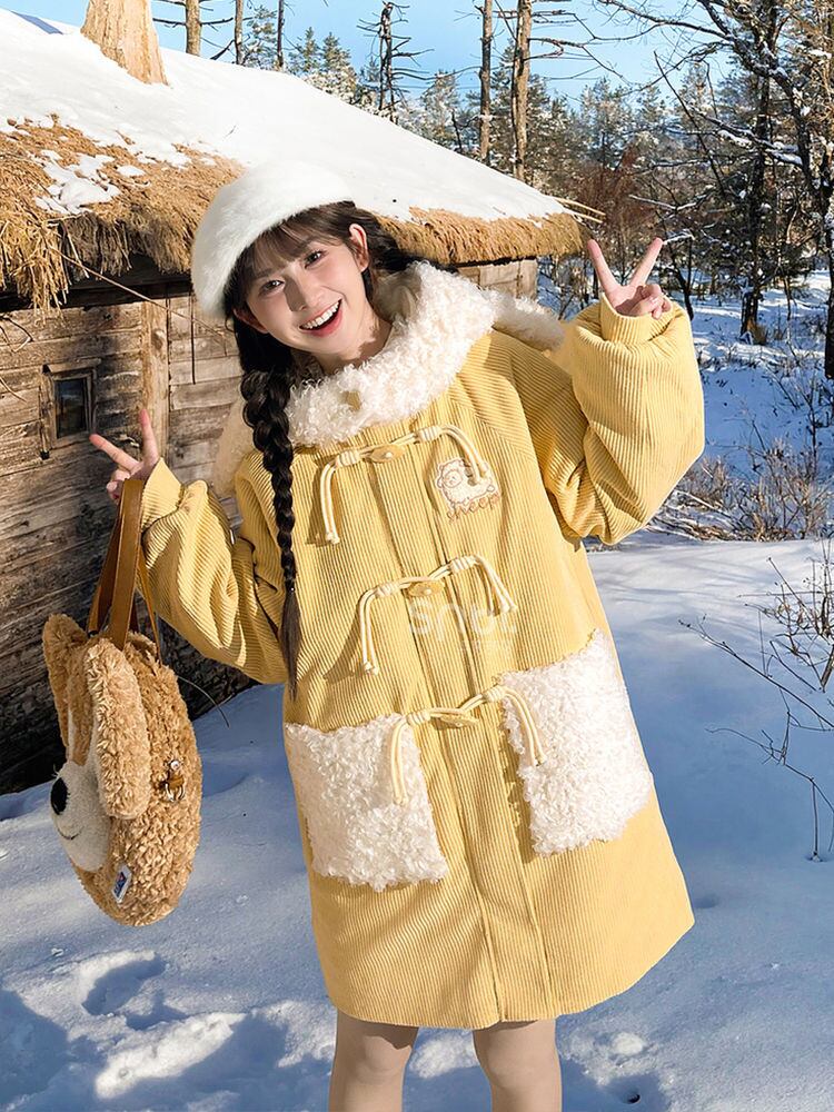 話題沸騰中 スウィート 主役級の存在感！大人可愛い 切り替え ミドル丈のコットンコート <U-9846>