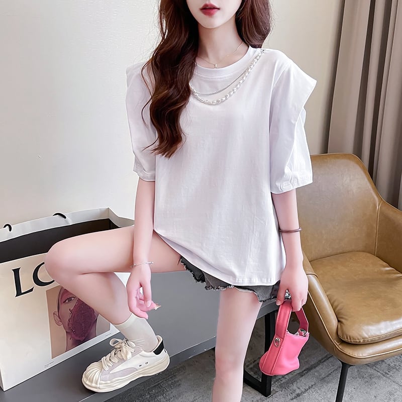 売り切れ必至 簡潔 個性派 ファッション 全3色 半袖Tシャツ<U-8514>