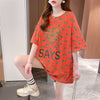 カジュアル 切り替え オシャレ度満点 プリント Tシャツ カットソー＜U-3411＞