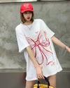 個性的なデザイン プリント ラウンドネック 半袖 Tシャツ カットソー＜U-8273＞