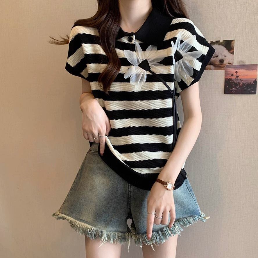 新作 上質 話題沸騰中 好感度UP ニット 全2色 半袖Tシャツ＜U-8734＞