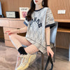エレガント 早い者勝ち 絶対流行 カジュアル 2色選択 Tシャツ<U-11581>