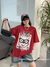 豊富な品揃え カジュアル ファッション プリント 半袖Tシャツ<U-4915>