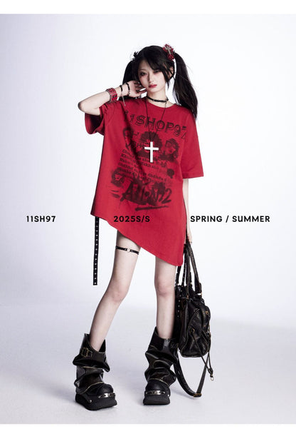 美人度アップ 絶対流行 売れ筋 早い者勝ち カジュアル 2色選択 Tシャツ<U-11522>