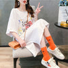 好感度UP ゆったりロング丈 カジュアル 切り替え 三色 半袖Tシャツ＜U-8166＞