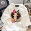 大人可愛い カジュアル 定番シンプル プリント 6種選択可 半袖Tシャツ<U-8906>