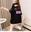 【半額！期間限定！！】グラフィック レース 透かし彫り ロング Tシャツ ゆったりワンピース ＜U-4021＞