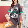 ルーズ プリント オシャレ感たっぷり Tシャツ カットソー ワンピース＜U-3545＞