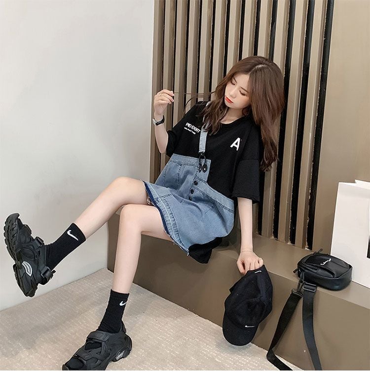 個性的なデザイン 2色選択可 一目惚れ レイヤード風 Tシャツ カットソー＜U-8286＞