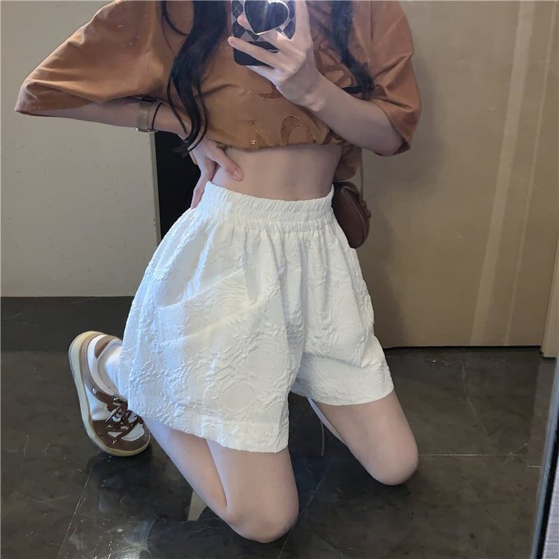 清涼感たっぷり ハイウエスト ファッション パンツ ボトムス＜U-3523＞