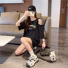 おしゃれ度高め レース 美人度アップ 切り替え プリント全4色 Tシャツ カットソー＜U-9213＞