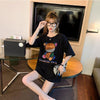 個性的なデザイン 切り替え 一目惚れ プリント Tシャツ カットソー＜U-3481＞